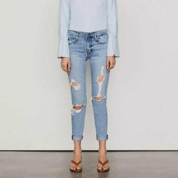 FRAME Le Garçon Beldon Rips Jeans - Picture 3 of 11